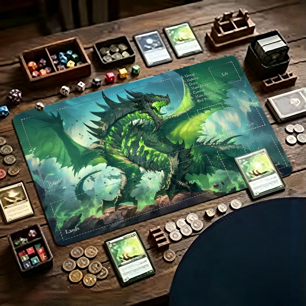 Green Flame Dragon Zoned TCG P - Door Mat Blank ulasan dan harga