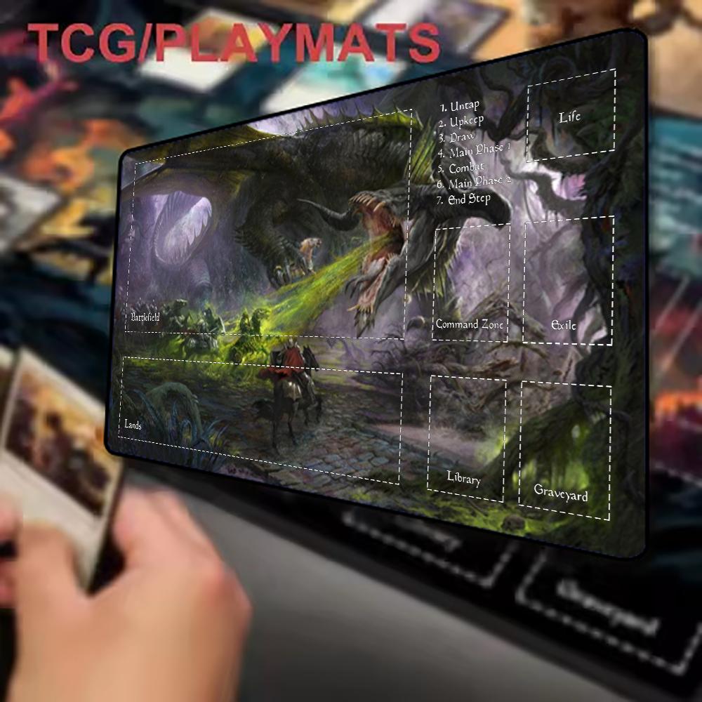 Green Flame Dragon Zoned TCG P - Door Mat Blank ulasan dan harga