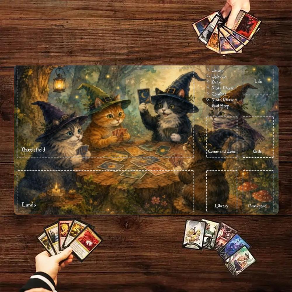 Witch Cats Play Cards Magic Fo - Door Mat Blank ulasan dan harga