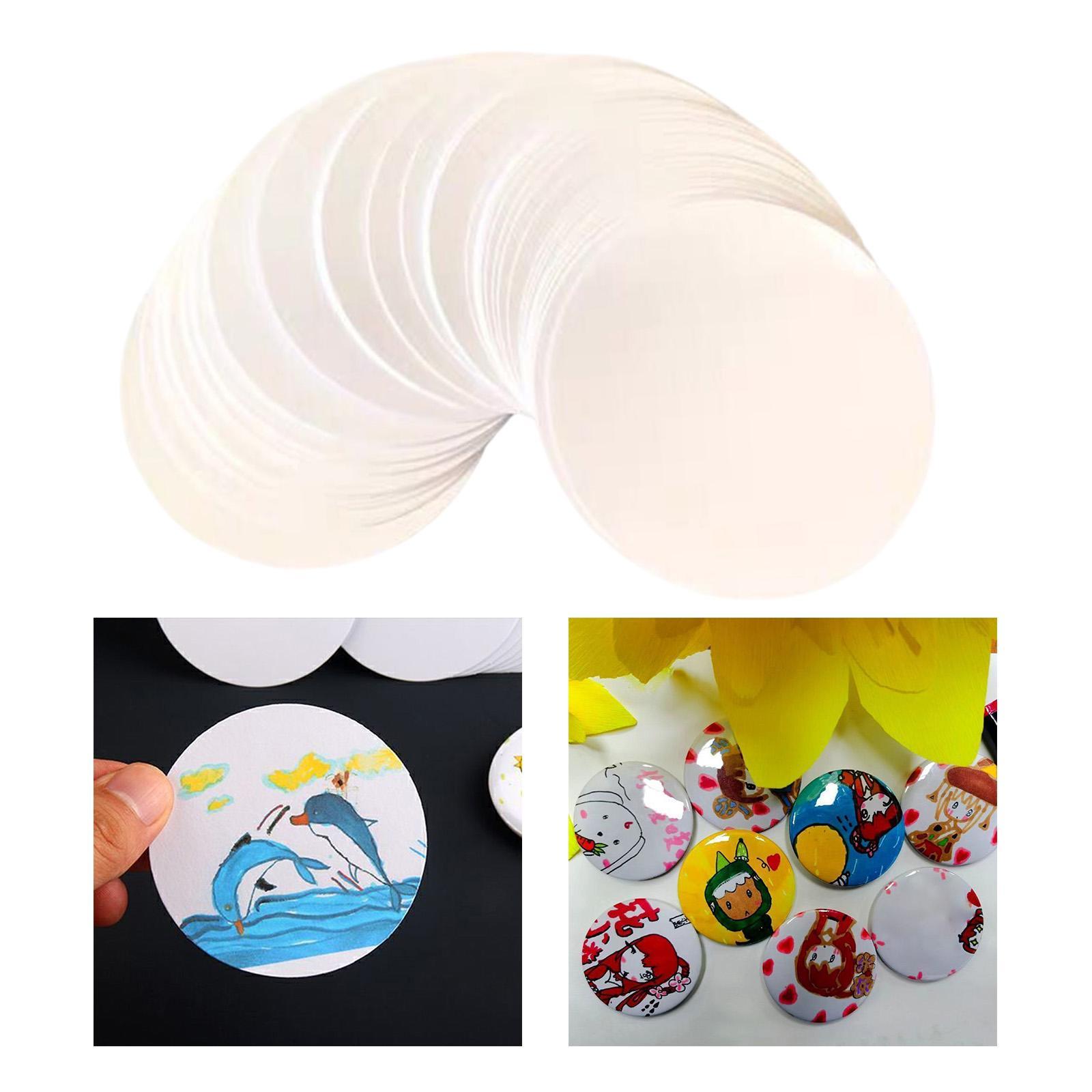 100x Button Badge Blank Paper  - Button Badge Blank ulasan dan harga