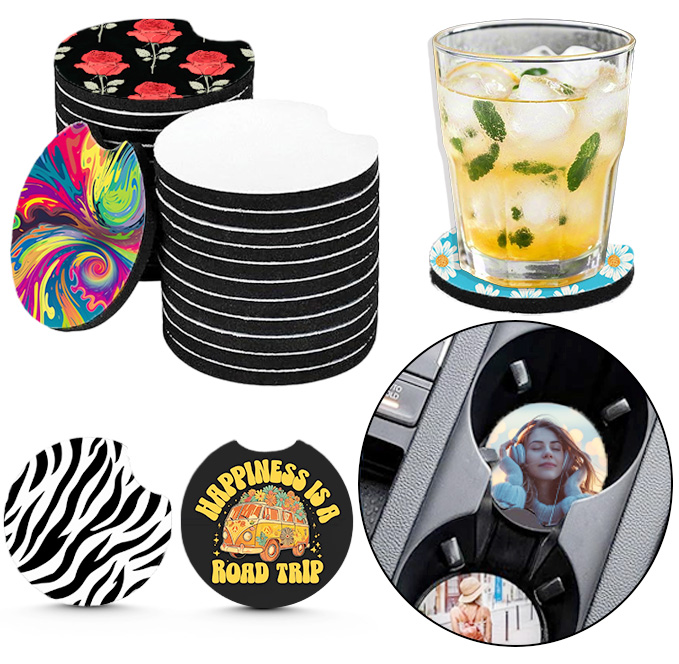 10/20Pcs Sublimation Blank Car - Coaster Sublimation Blank ulasan dan harga